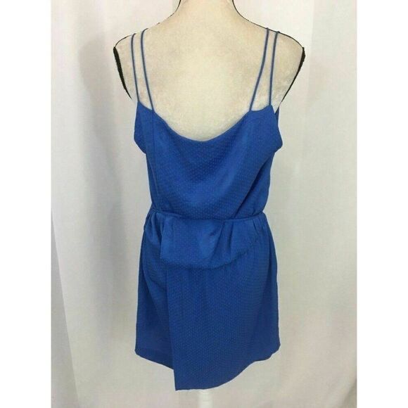 Zara Womens Blue Polka Dot V Neck Tank Top Mini Dress Large - Picture 6 of 7